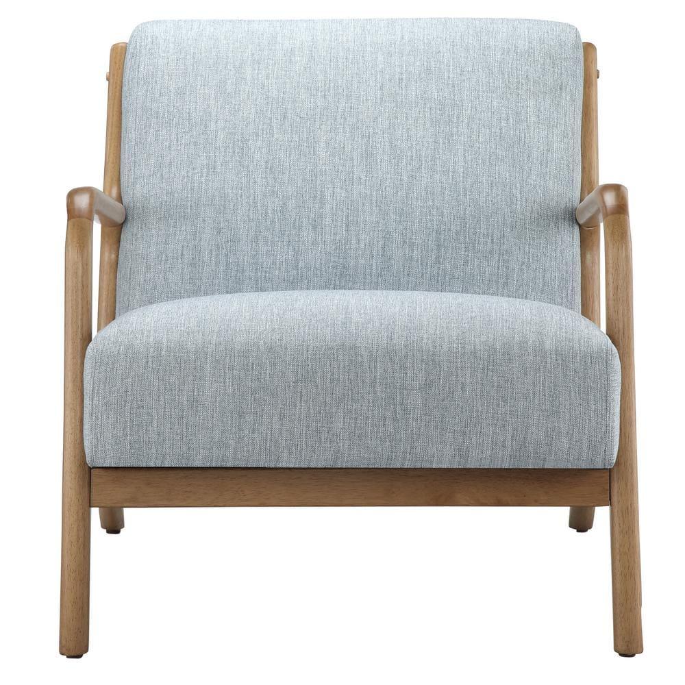 Ink+Ivy Novak Lounge Chair Light Blue: Upholstered Polyester, Rubberwood Frame, 300lb Capacity