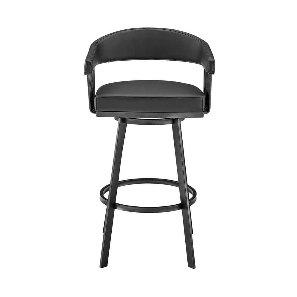 Armen Living Chelsea Swivel 26 in. Faux Leather Counter Stool