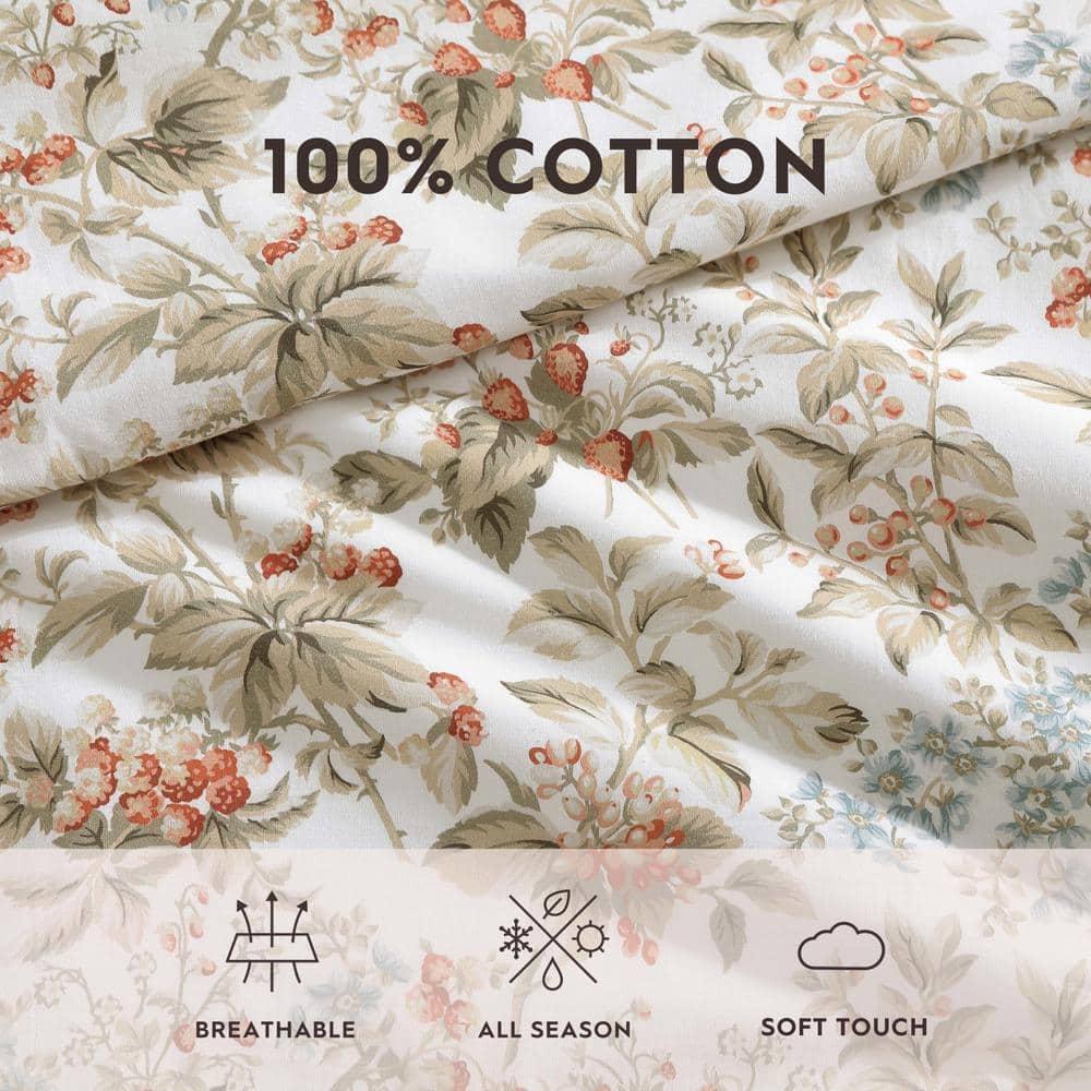 Laura Ashley Laura Ashley Bramble Floral Cotton Reversible Comforter Set