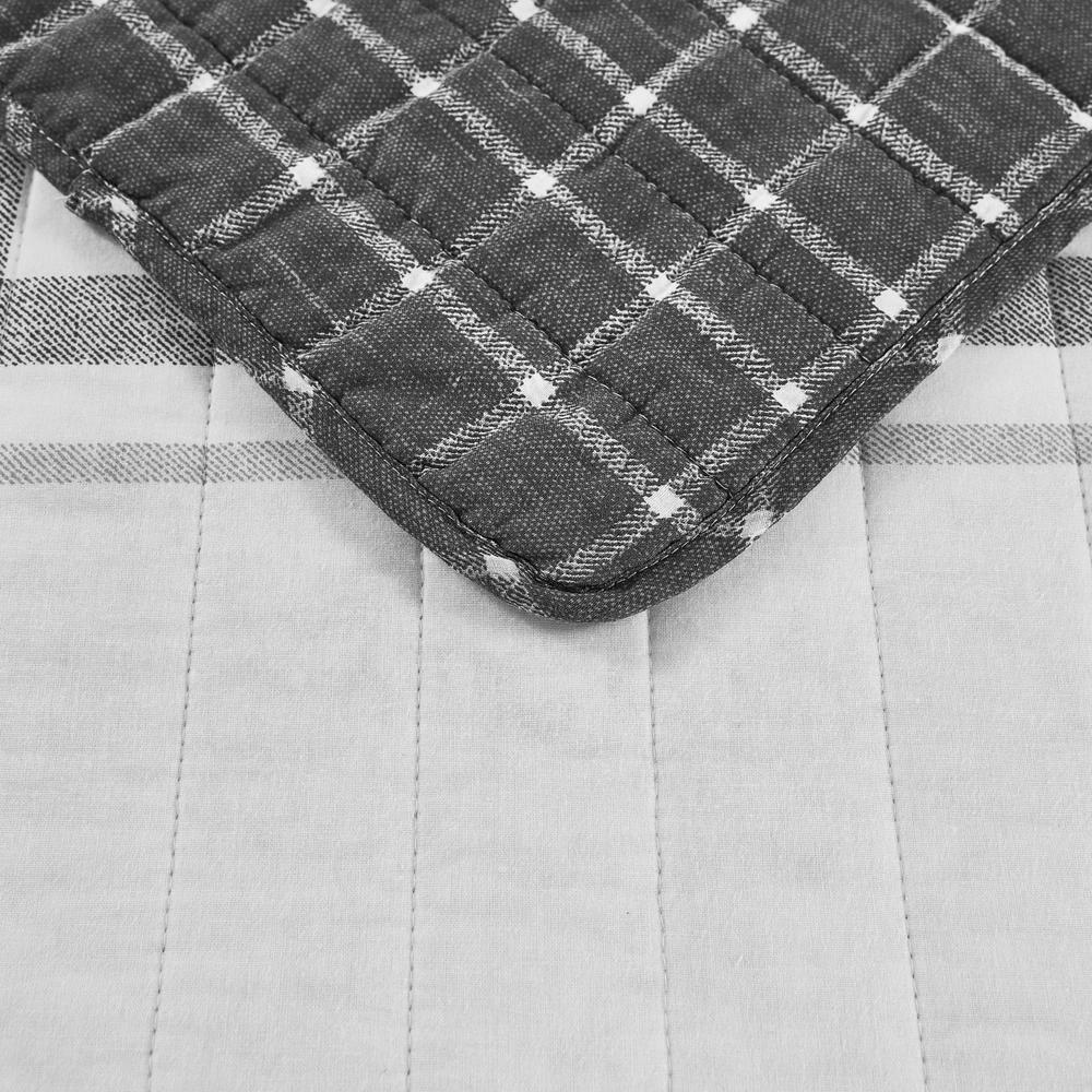 Nautica Fleetville Cotton Reversible Grey Quilt Set