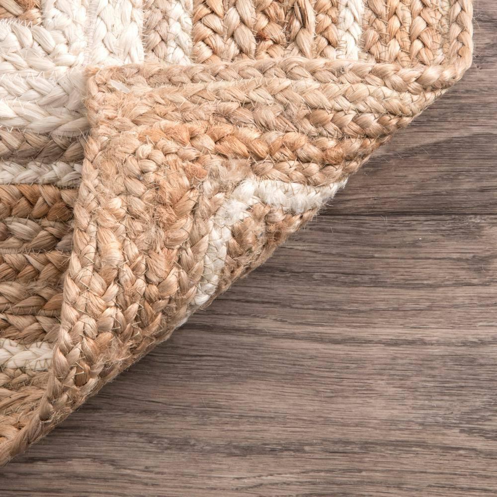 nuLOOM Rikki Coastal Braided Jute Area Rug, Oval 3' x 5', Off White