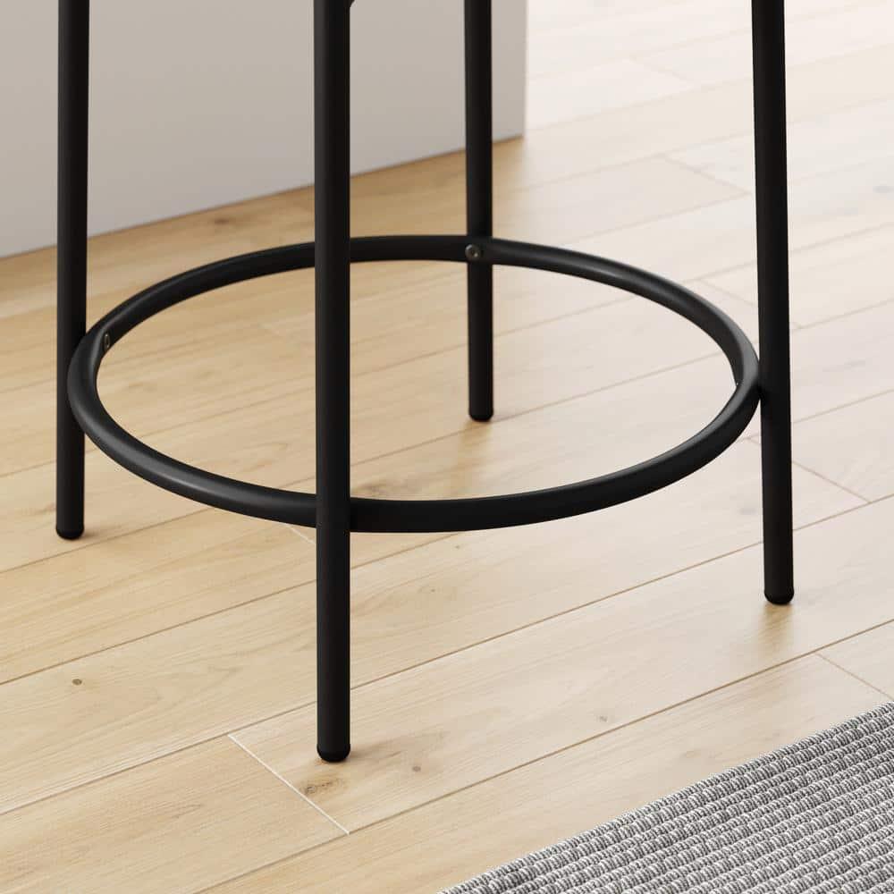 Upholstered Counter Stool with Metal Frame