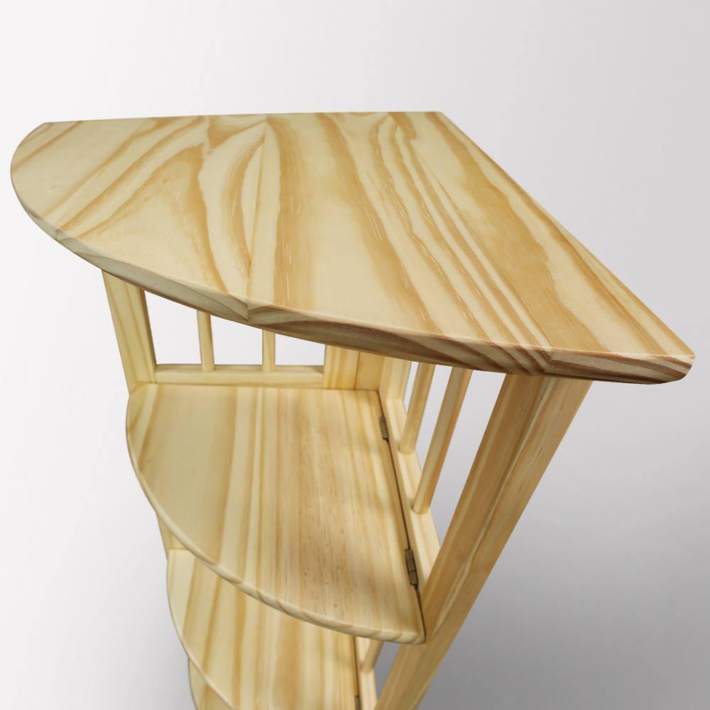 Casual Home 4-Shelf Corner Folding Bookcase-Color:Natural