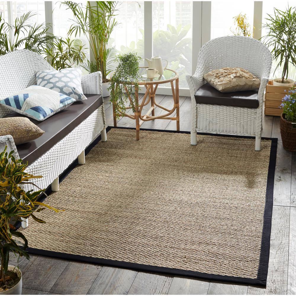 Chesapeake Seagrass Area Rug with Black border (5'x7')