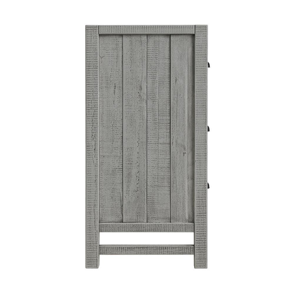 Alaterre Furniture Arden 6-Drawer Double Dresser, Solid Pine Wood, Black Metal Pulls, Anti-Tipping Kit Included, Modern Farmhouse Design, Driftwood Gray