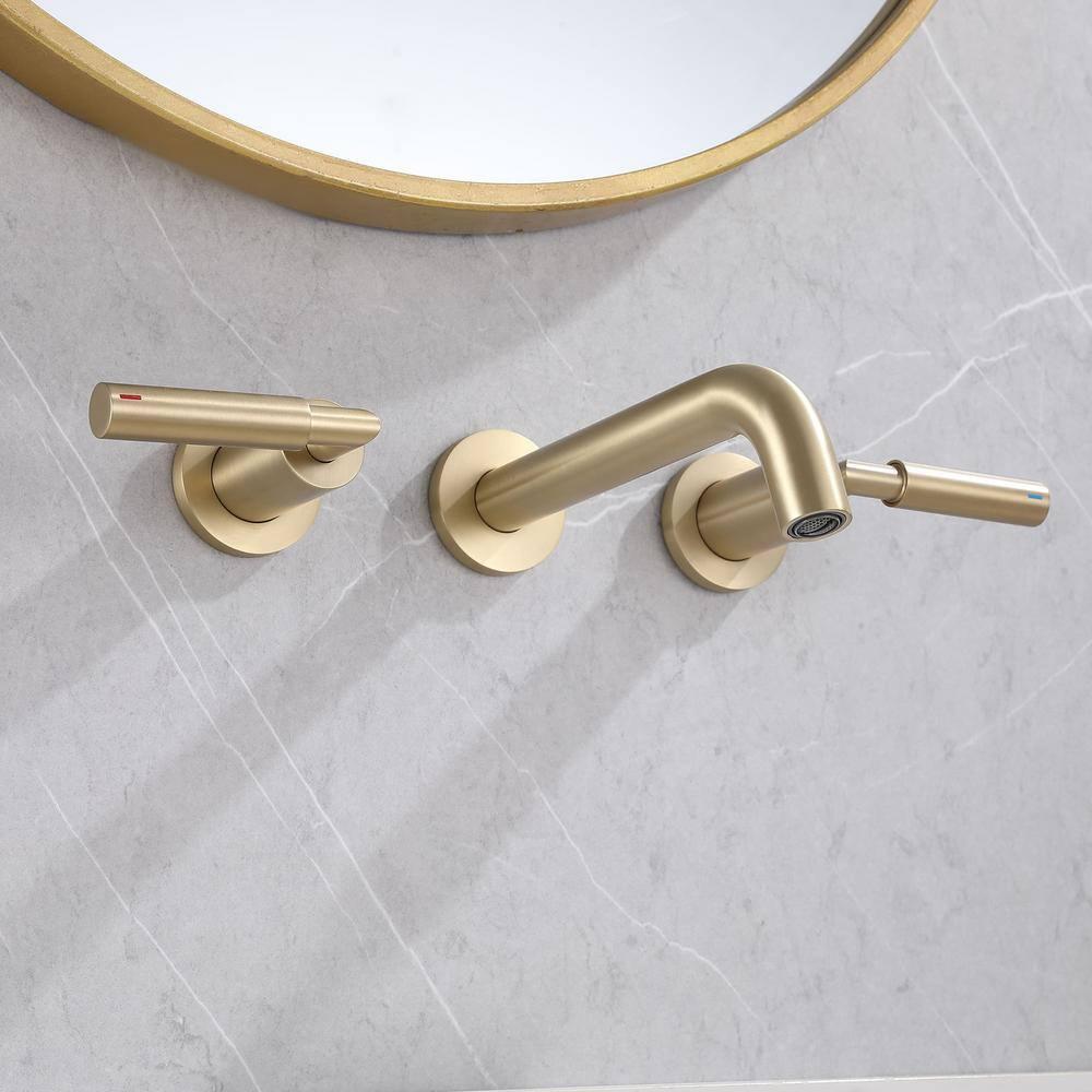 10.08" Widespread Bathroom Faucet 3 Hole, 2-handle Bathroom Sink Faucet with Drain Assembly