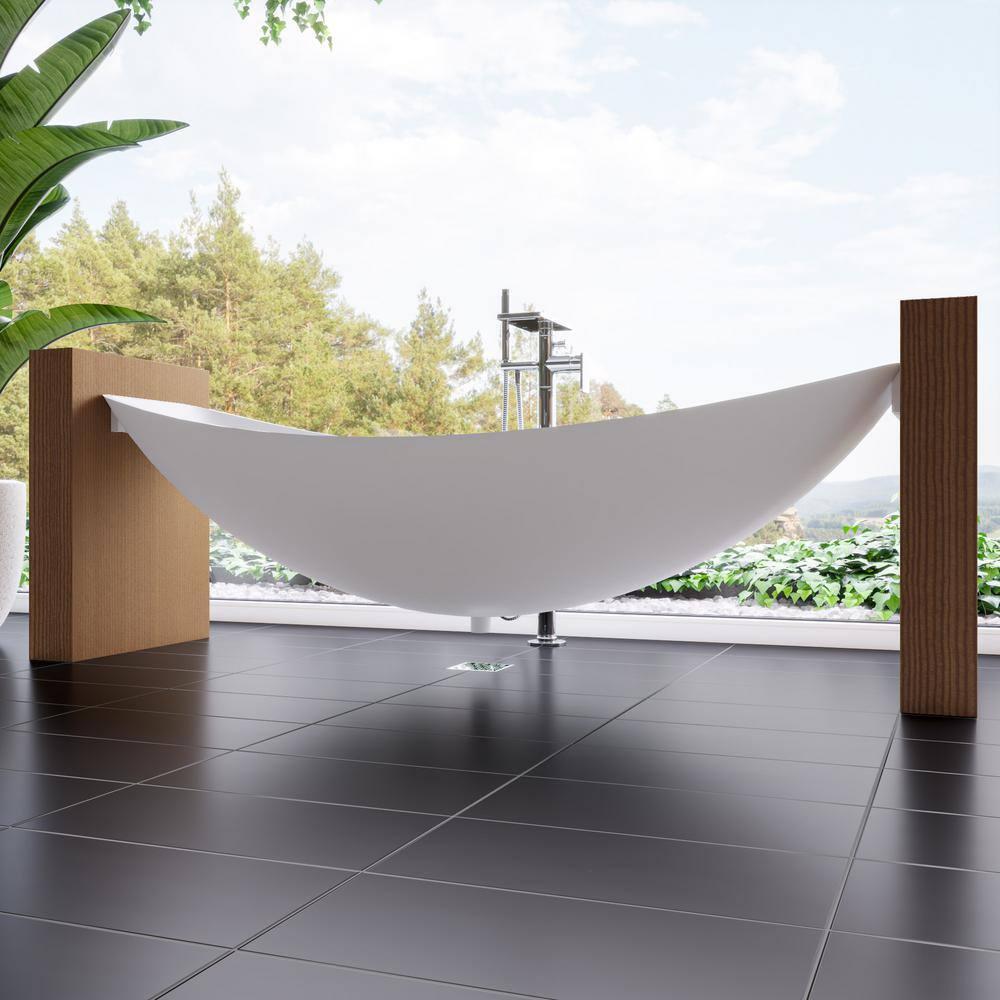 Alfi Brand HammockTub1-WM 78.75'' x 78.75'' Freestanding Soaking Acrylic Bathtub