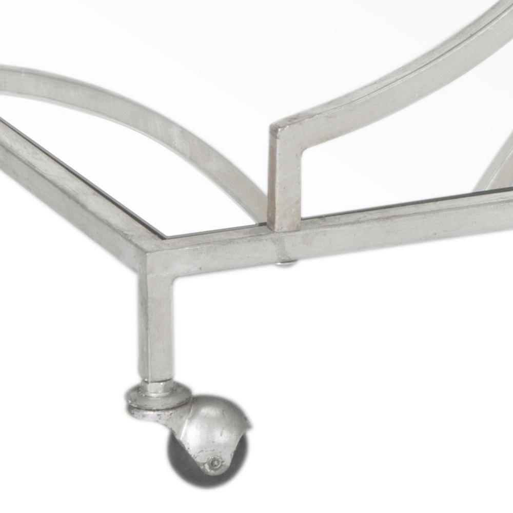 Ignatius Bar Cart - FOX2555A - Silver/Mirror - Safavieh