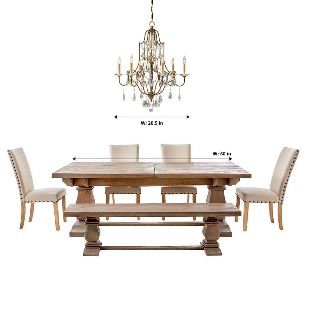 Feiss F2478/6OBZ Valentina Crystal Candle Chandelier Lighting, Bronze, 6-Light (29"Dia x 33"H) 360watts