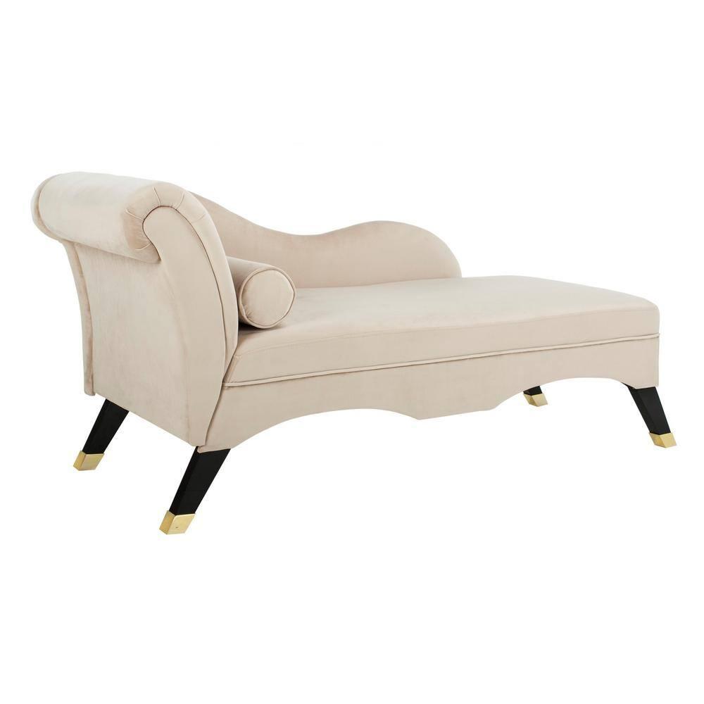 Caiden Chaise - FOX6284 - Tan/Black - Safavieh
