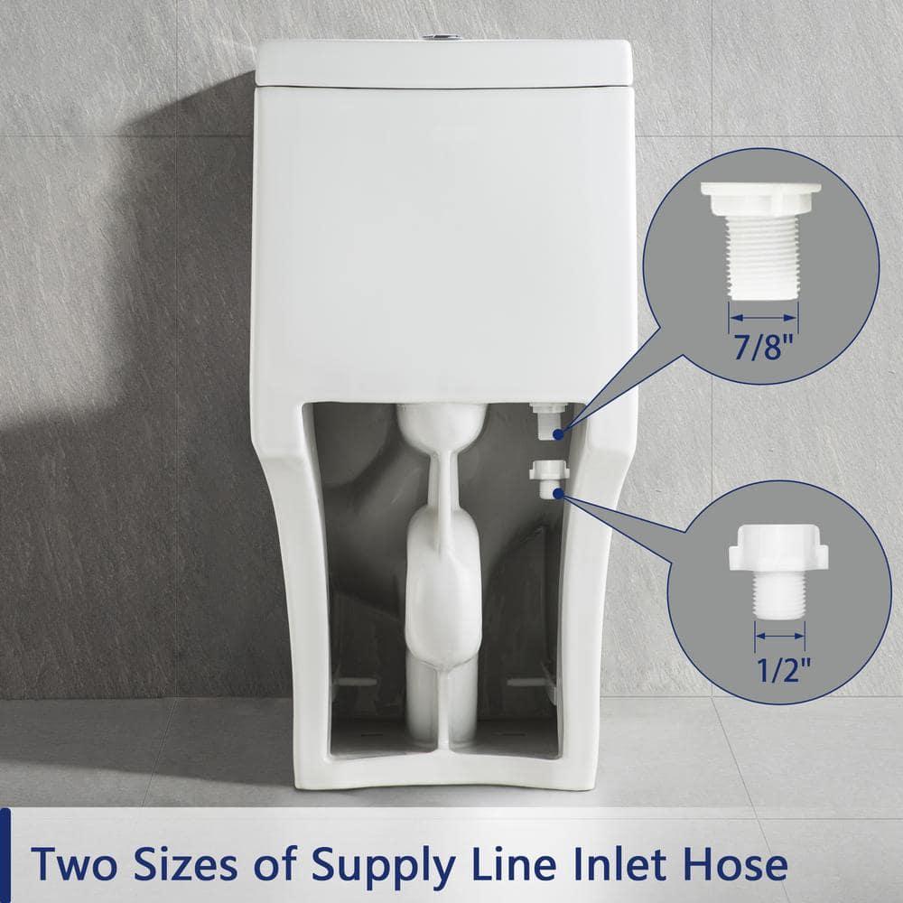 Ally Dual-Flush Elongated One-Piece Toilet with Glazed Surface Modern Toilet with Comfort Seat Height(Seat Included)