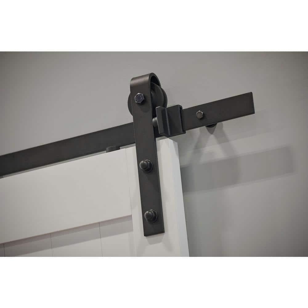 LTL Home Products Chevron PVC/Vinyl Millbrooke Barn Door with Installation Hardware Kit