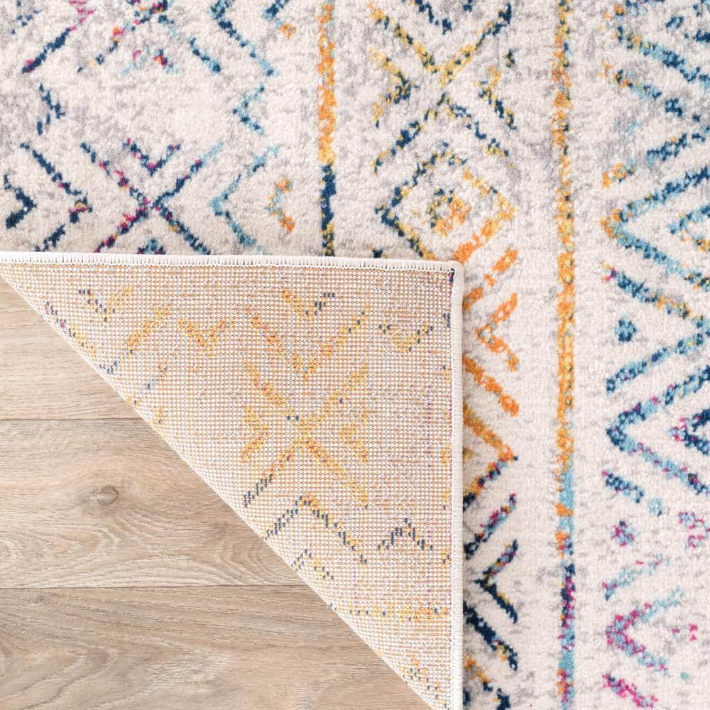 World Rug Gallery Geometric Distressed Bohemian Multicolored 2' x 7' Runner Rug