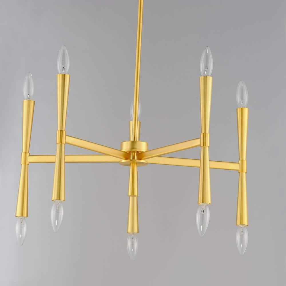 24625SBR-Maxim Lighting-Rome - 10 Light Chandelier-Satin Brass Finish