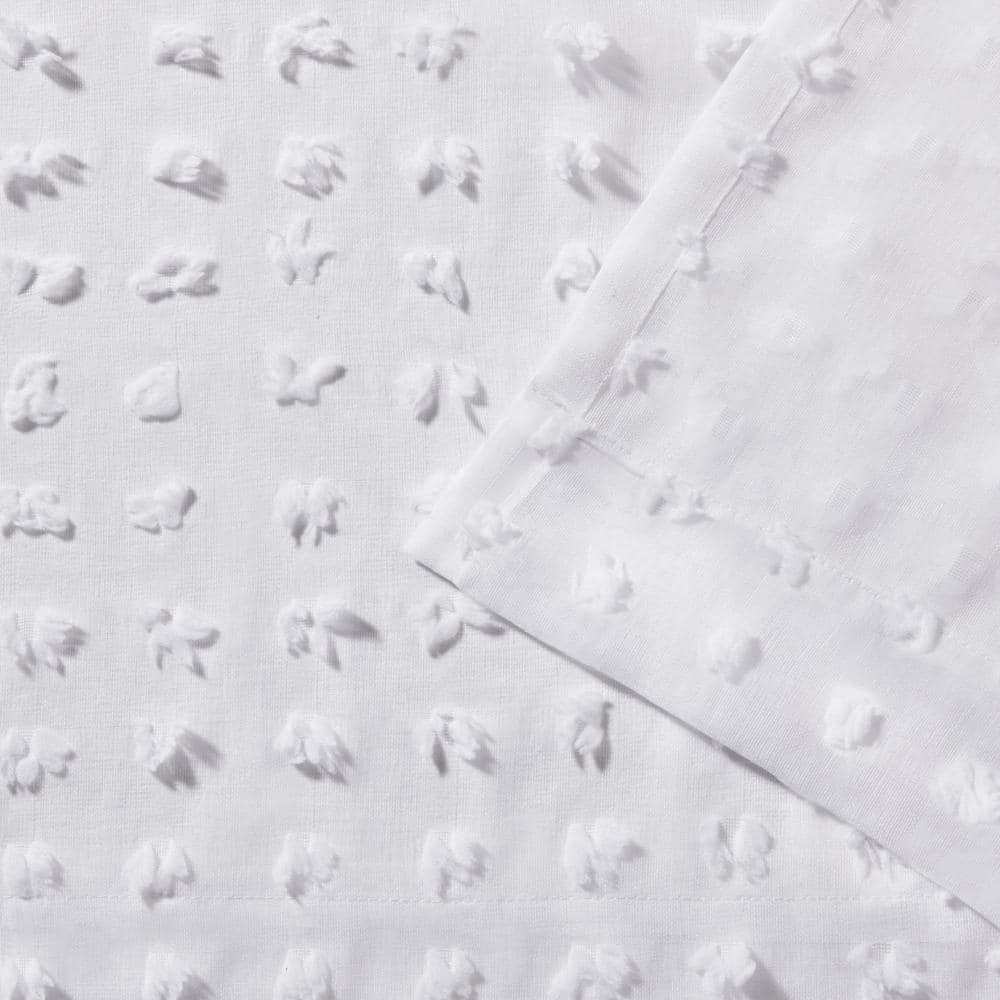 Amalgamated Textiles Exclusive Home Spirit Woven Pouf Applique Sheer Rod Pocket Curtain Panel Pair (Set of 2)