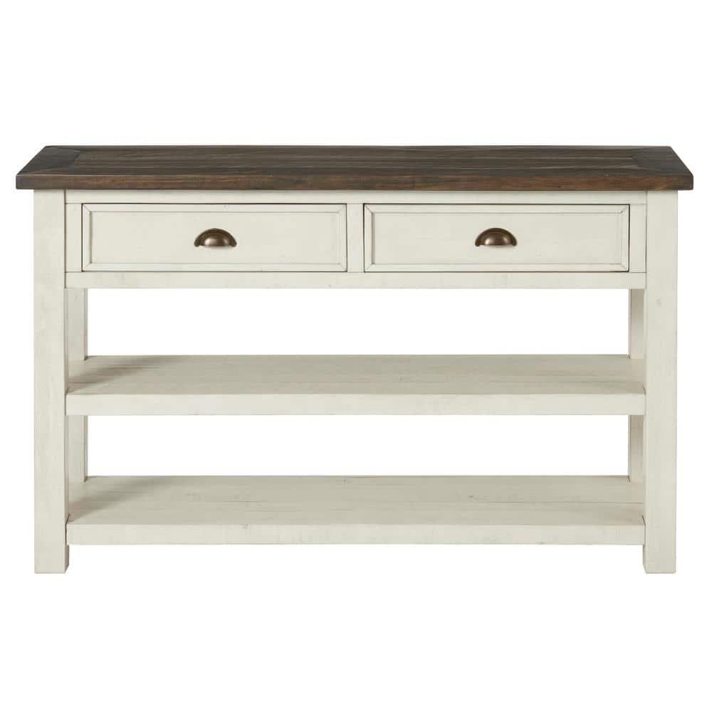 Martin Svensson Home Monterey 50" Sofa Console Table, Cream White and Brown