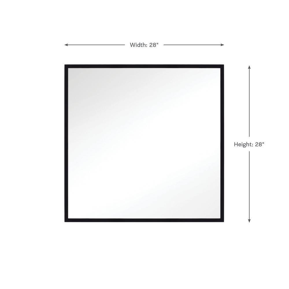 Kit Collection 28'' Square Midnight Black Full-Length Wall Mirror