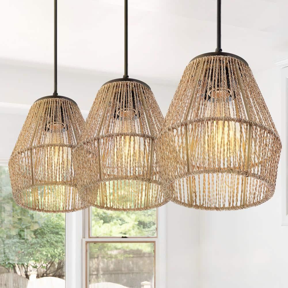 Jonathan Y Ibiza Island Seagrassmetal Bohemian Coastal Led Pendant