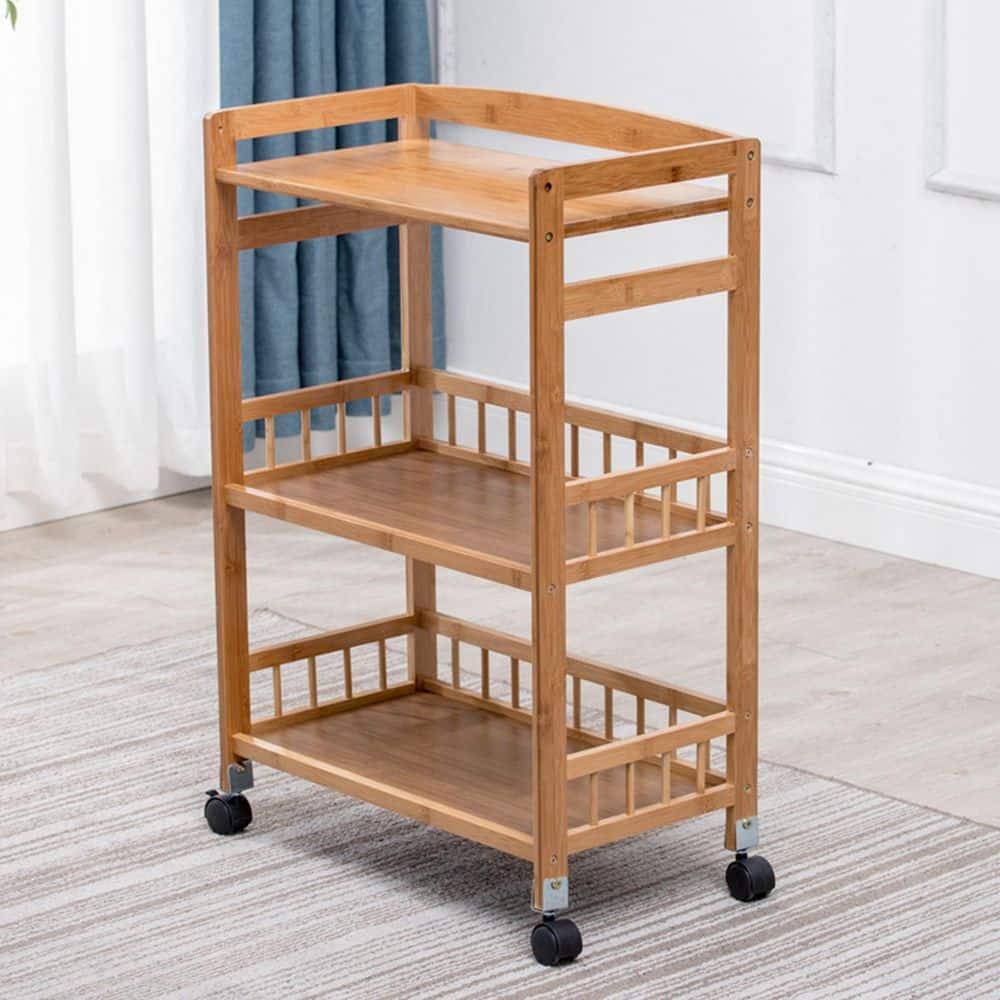 CNCEST Rolling Home Bar Serving Cart,3 Tier Mobile Kitchen Serving Trolley Cart Rolling Bar with Removable Trays and 4 Wheels,Coffee,Tea,Wine,Whiske,Serving Cart for Restaurant/Hotel/Hospital