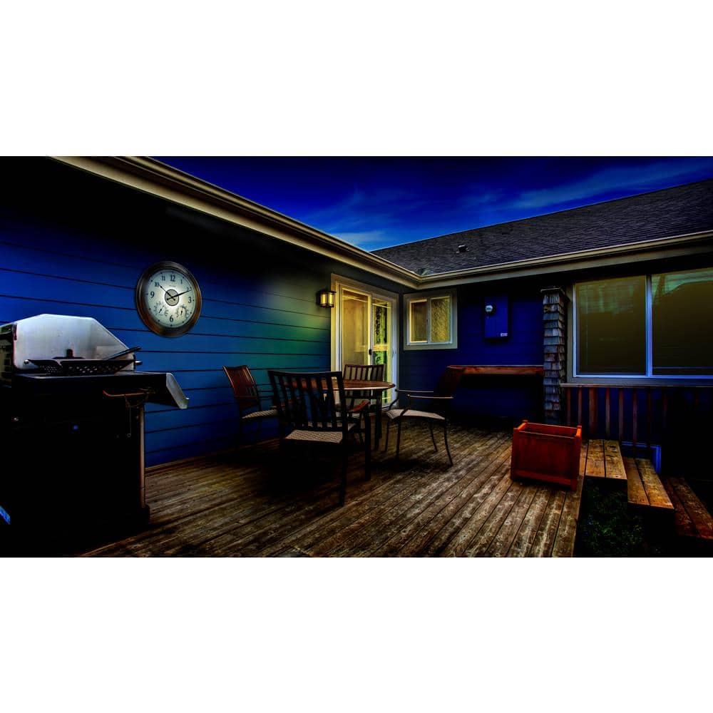 AcuRite 24-Inch, Illuminated LED Thermometer Clock with Temperature and Humidity for Outdoor or Indoor Use, Black (75133M)