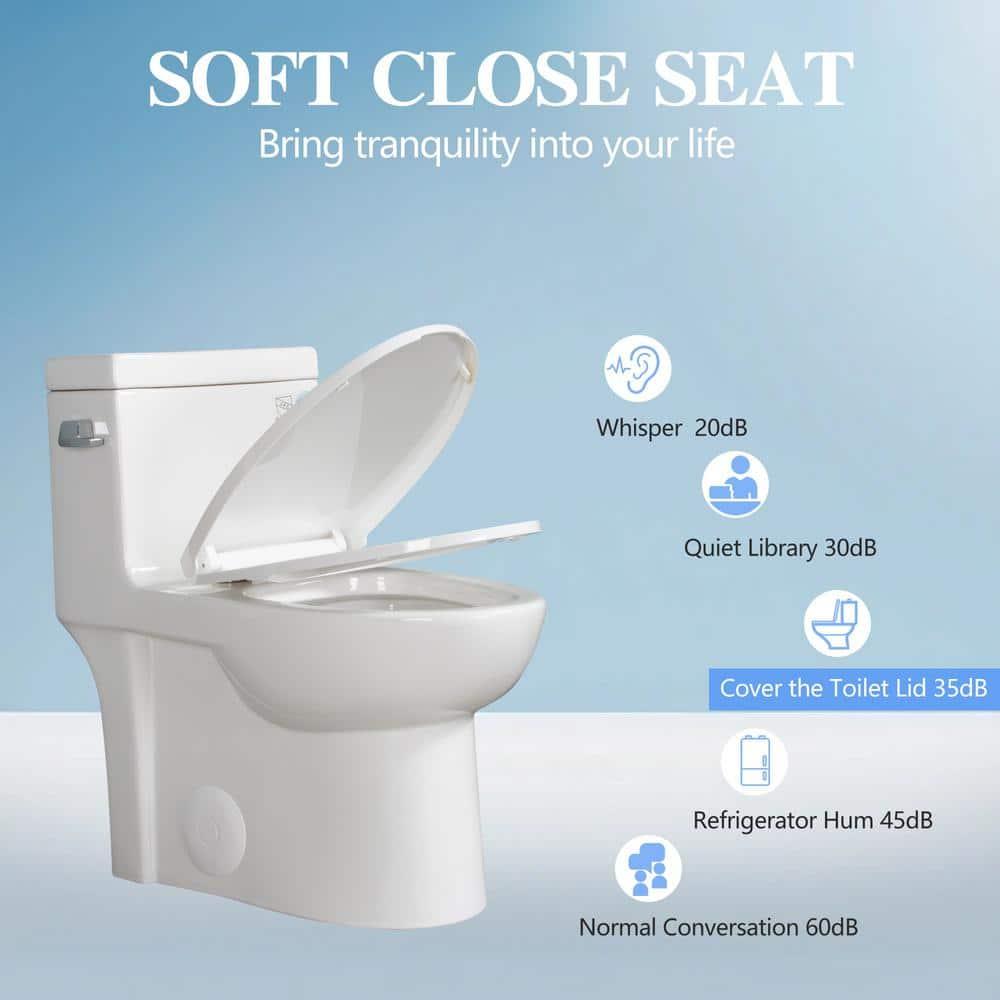 ABRUZZO 1.28 GPF Elongated Comfort Height One-Piece Toilet Floor Mounted (Seat Included), White