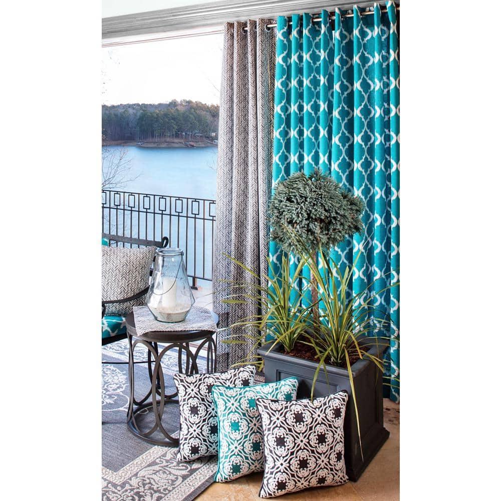 Allee Embroidered Indoor/Outdoor Reversible Throw Pillow