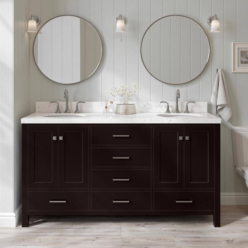 Ariel A067d-Bc Cambridge 66" Double Free Standing Vanity Cabinet Only - Brown