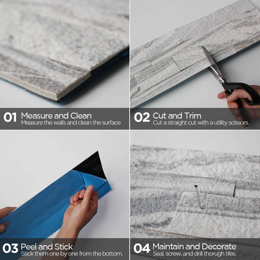 5.9'' W x 23.6'' L Natural Stone Peel and Stick Mosaic Tile