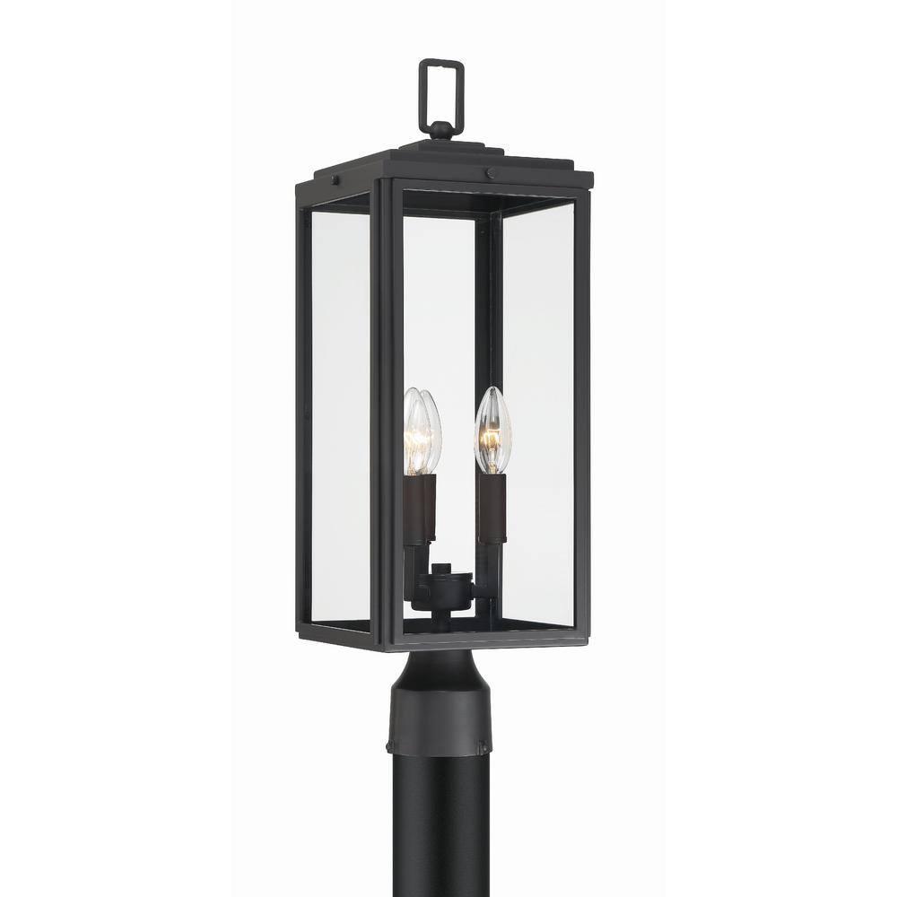 Crystorama Lighting Byron 3 - Light Post Light in  Matte Black
