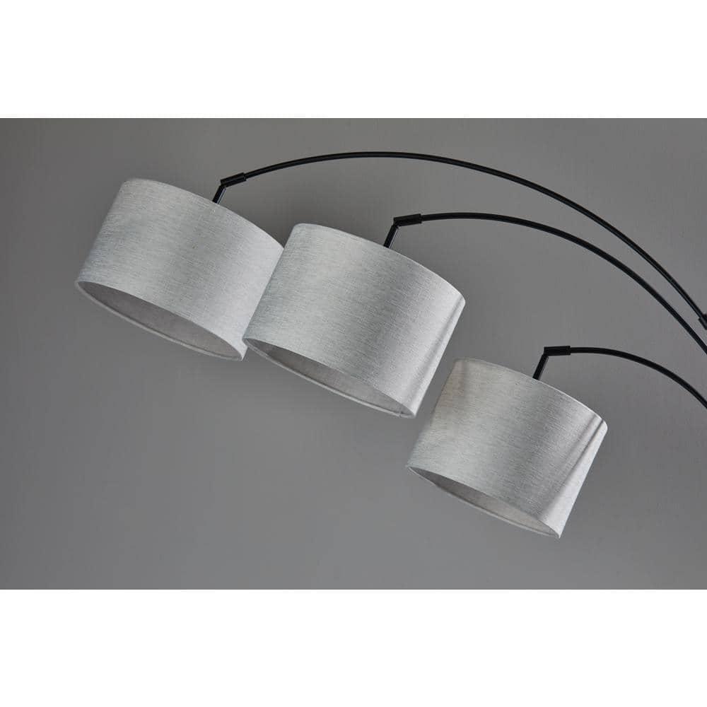 Adesso Home Brand Bowery 3-Arm Arc Lamp in Black Color