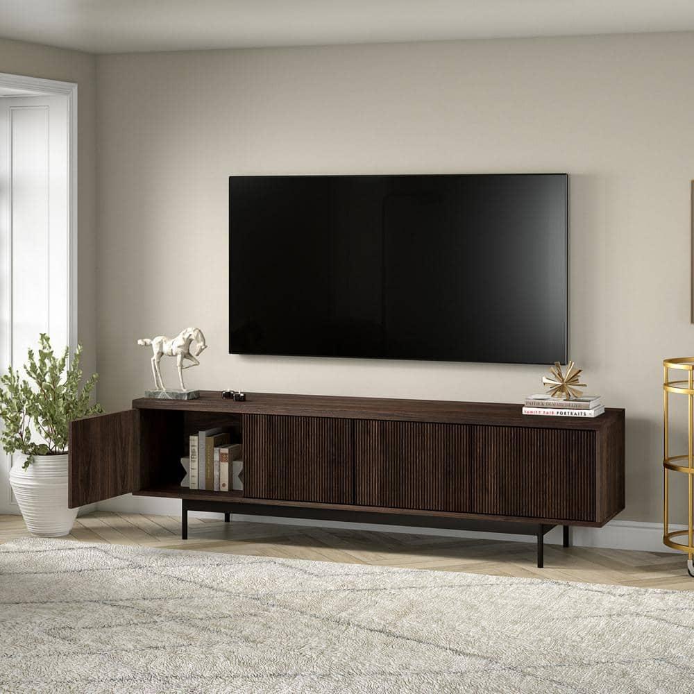 Evelyn&Zoe Whitman Rectangular TV Stand for TV's up to 75" in Alder Brown