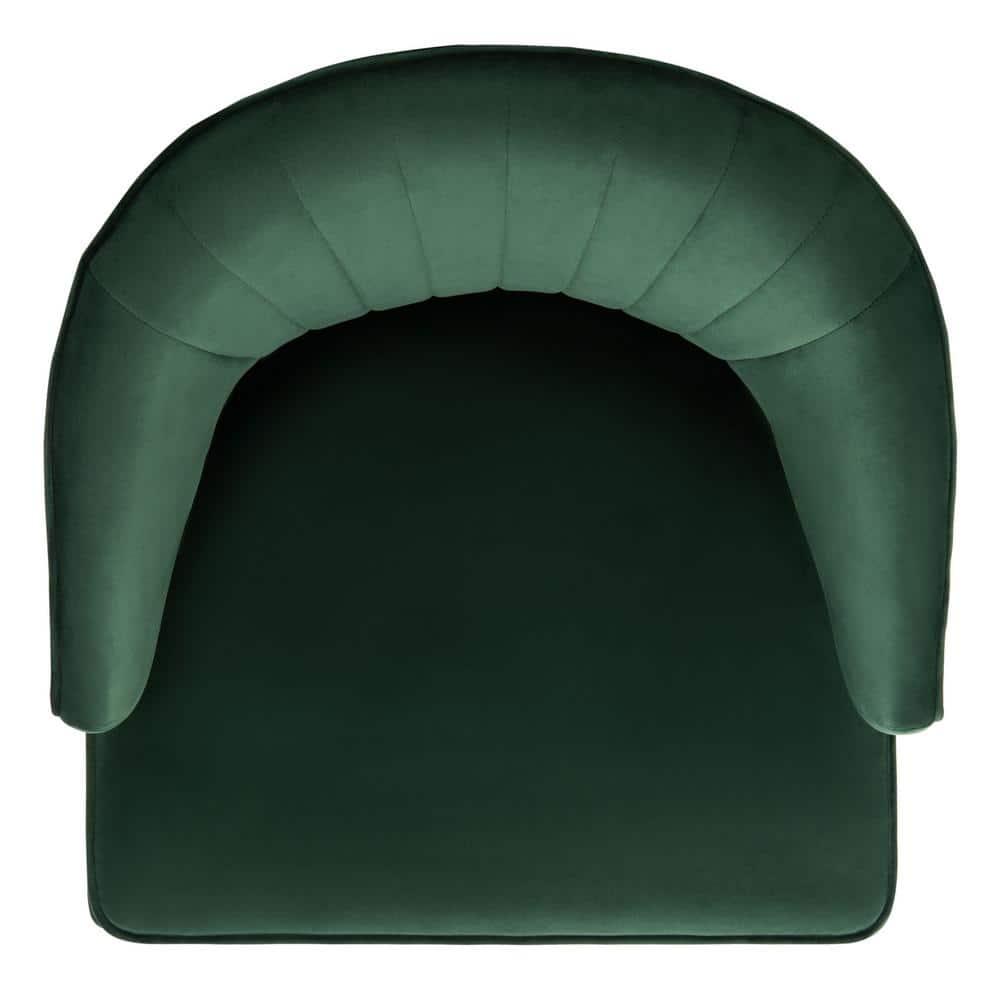 Stazia Wingback Accent Chair - Forest Green/Black - Safavieh