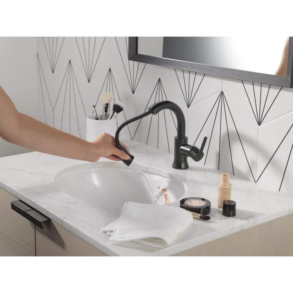 Trinsic Single Hole Pull Out Sprayer Bathroom Faucet, Single Handle Bathroom Sink Faucet