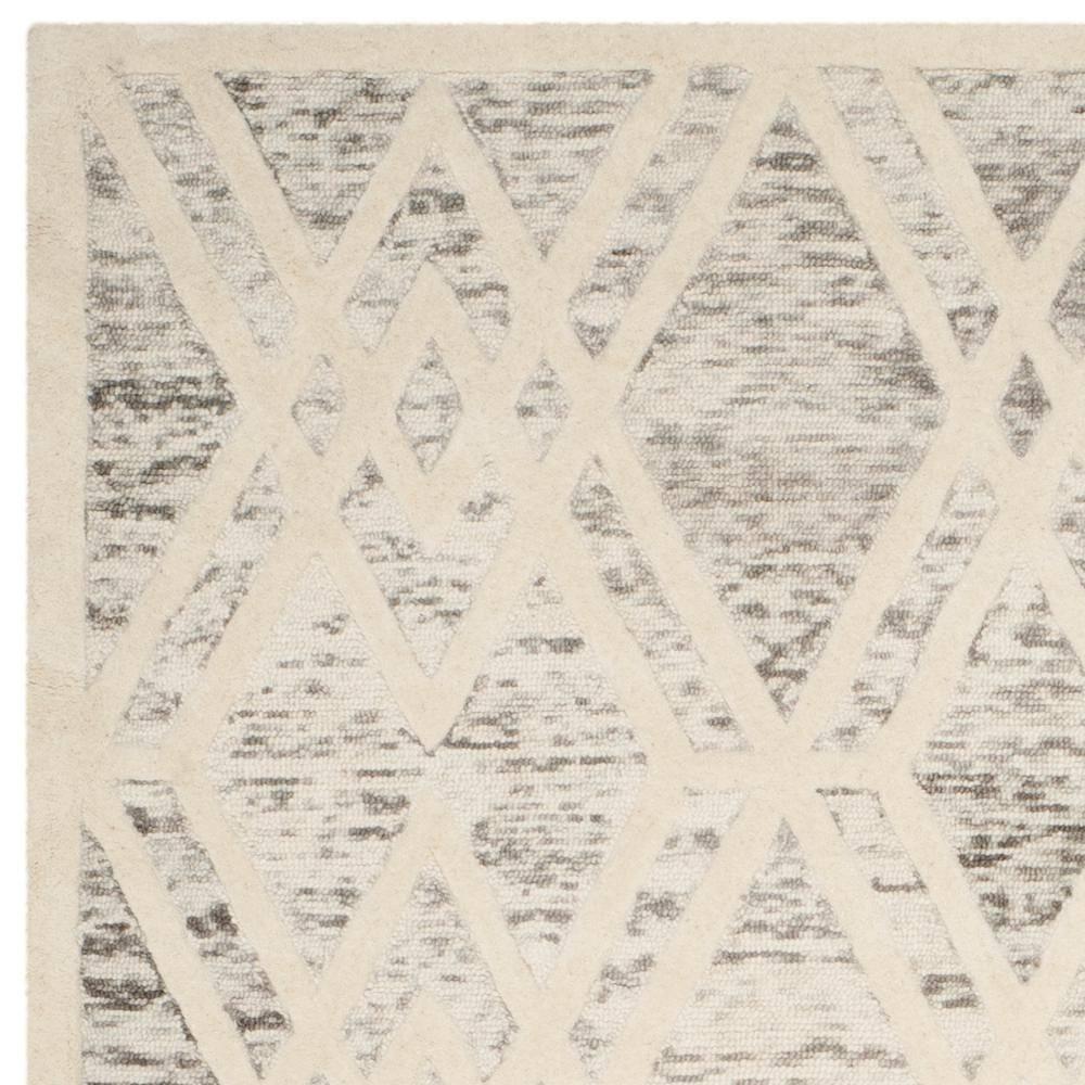 SAFAVIEH Cambridge Rordan Faded Geometric Wool Area Rug, Light Brown/Ivory, 8' x 10'