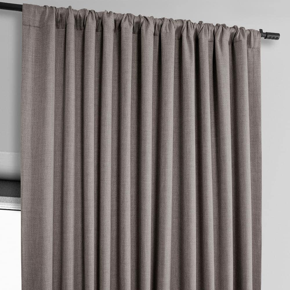 HPD Half Price Drapes Mink Extra Wide Faux Linen Room Darkening Curtains for Bedroom & Living Room Curtains (1 Panel), Door & Window Curtains 84 inch length, Rod Pocket Curtains & drapes, 50W X 108L