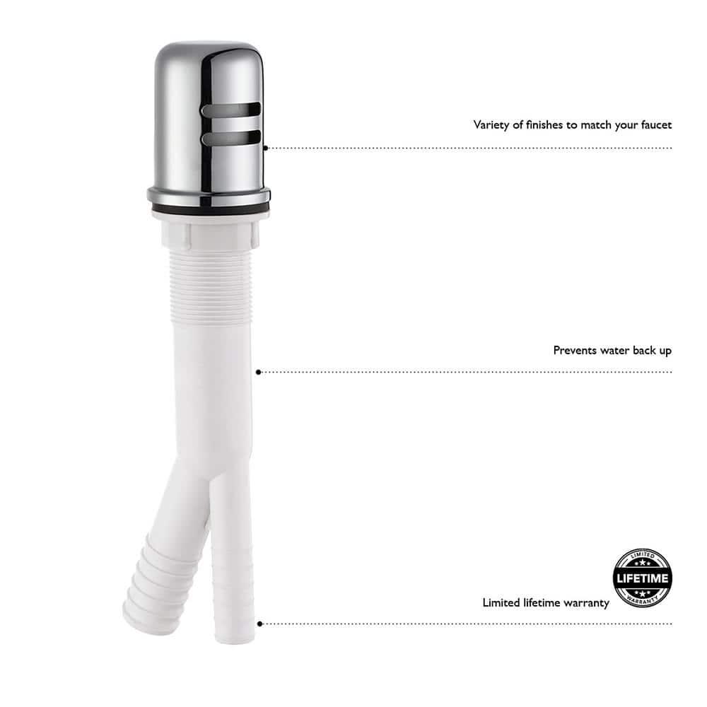 Dishwasher Air Gap Kit with Solid Brass Skirted Cover, Satin Nickel – Design House, 522953