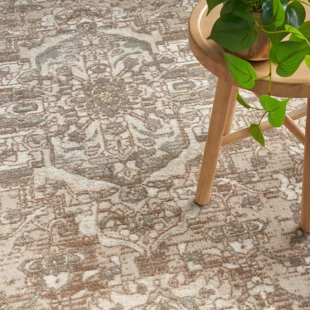 Nourison Concerto Center Medallion Indoor Rug Beige 7'10"x9'10"