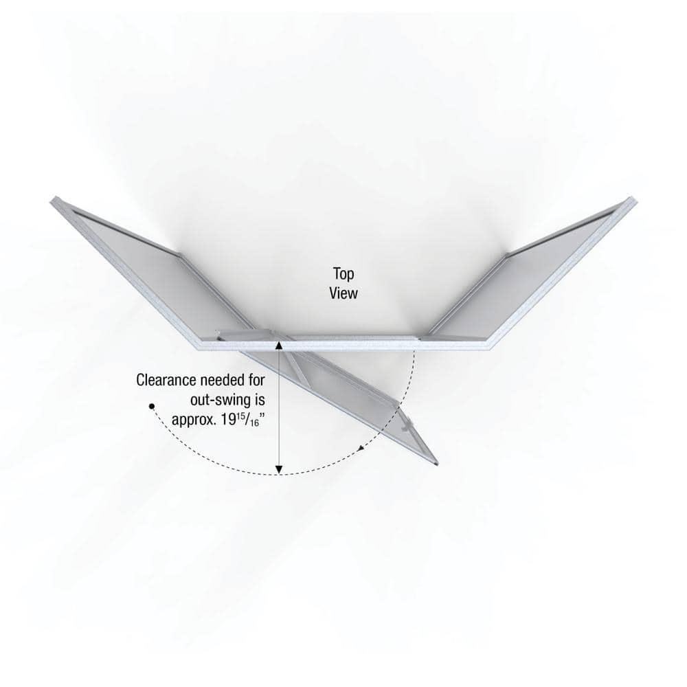 Deluxe 57.625'' W 68.625'' H Framed Neo-angle Reversible Shower Enclosure