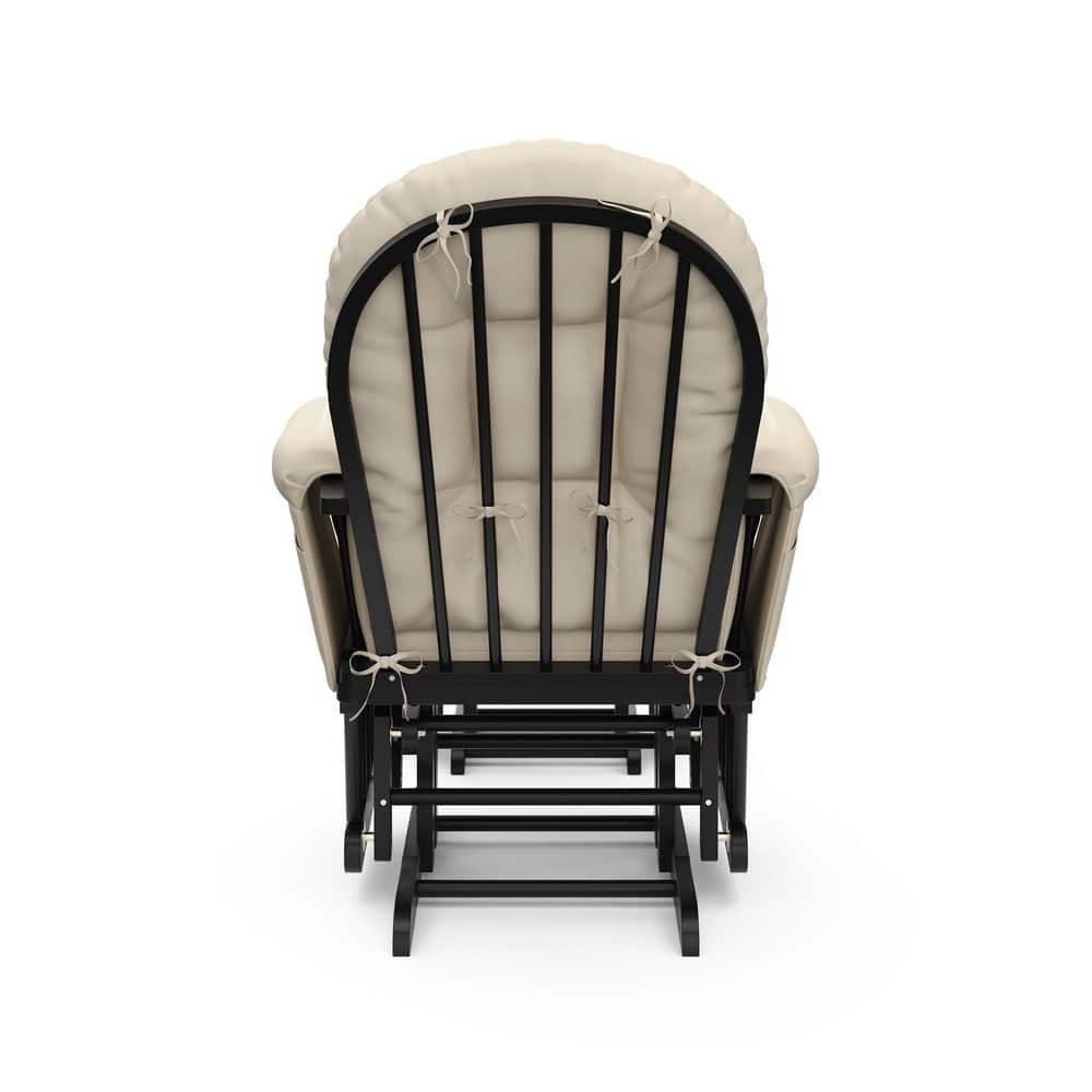 Storkcraft Hoop Infant Nursery Glider and Ottoman, Black with Beige