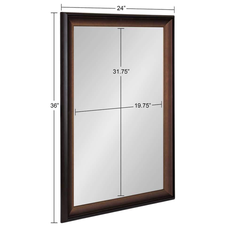 24"x36" Gotley Rectangle Wall Mirror Bronze - Kate & Laurel All Things Decor: Durable, Easy to Hang