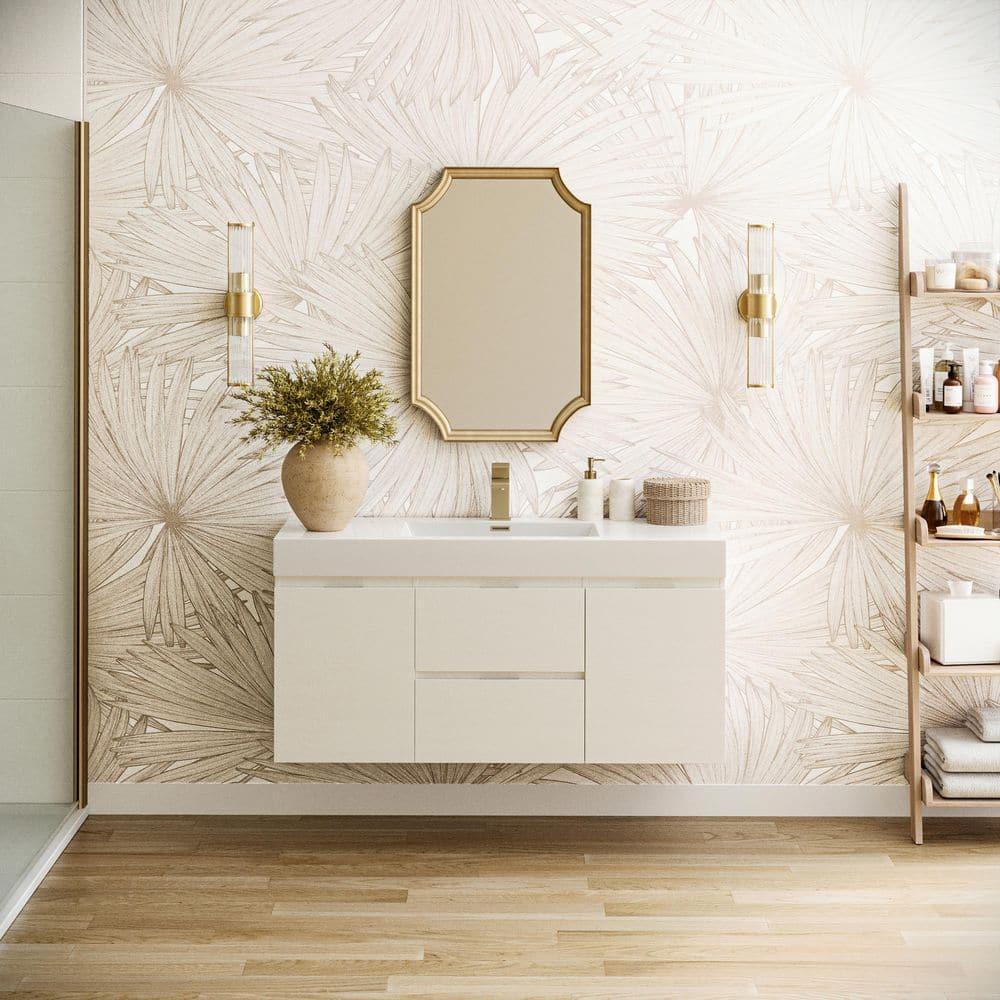 Valencia 48" Wall Mount Single Sink Bathroom Vanity with Top and Sink (Faucet Not Included)