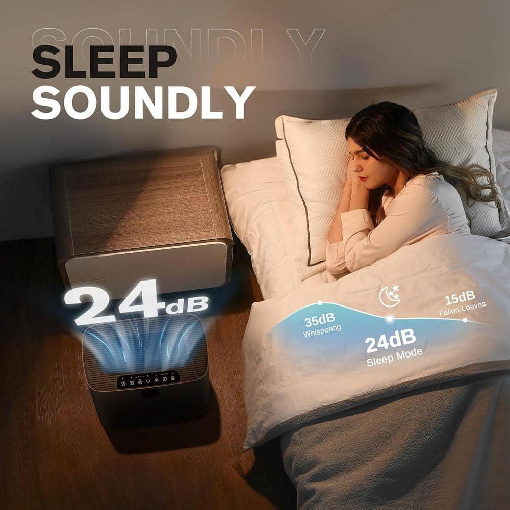 MORENTO Air Purifiers for Home Large Room up to 1076 Sq Ft with PM 2.5 Display Air Quality Sensor,Remove 99.97% of Pet Hair with Double-Sided Air Inlet, 24db, Black, 1 Pack