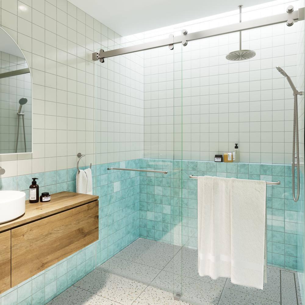Polaris 60 in. x 78 in. Fully Frameless Sliding Bypass Shower Door
