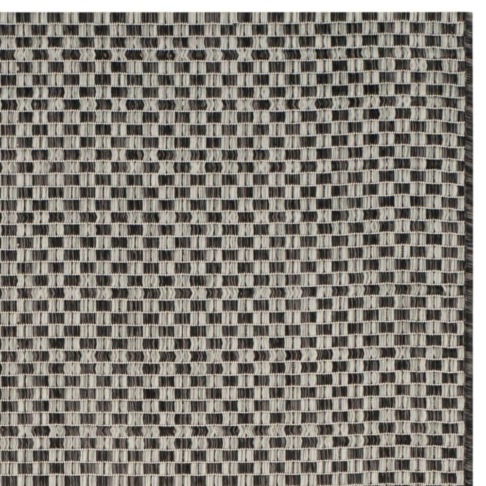 Courtyard CY8653 Power Loomed Indoor and Outdoor Area Rug - Black/Light Grey - 9'x12' - Safavieh