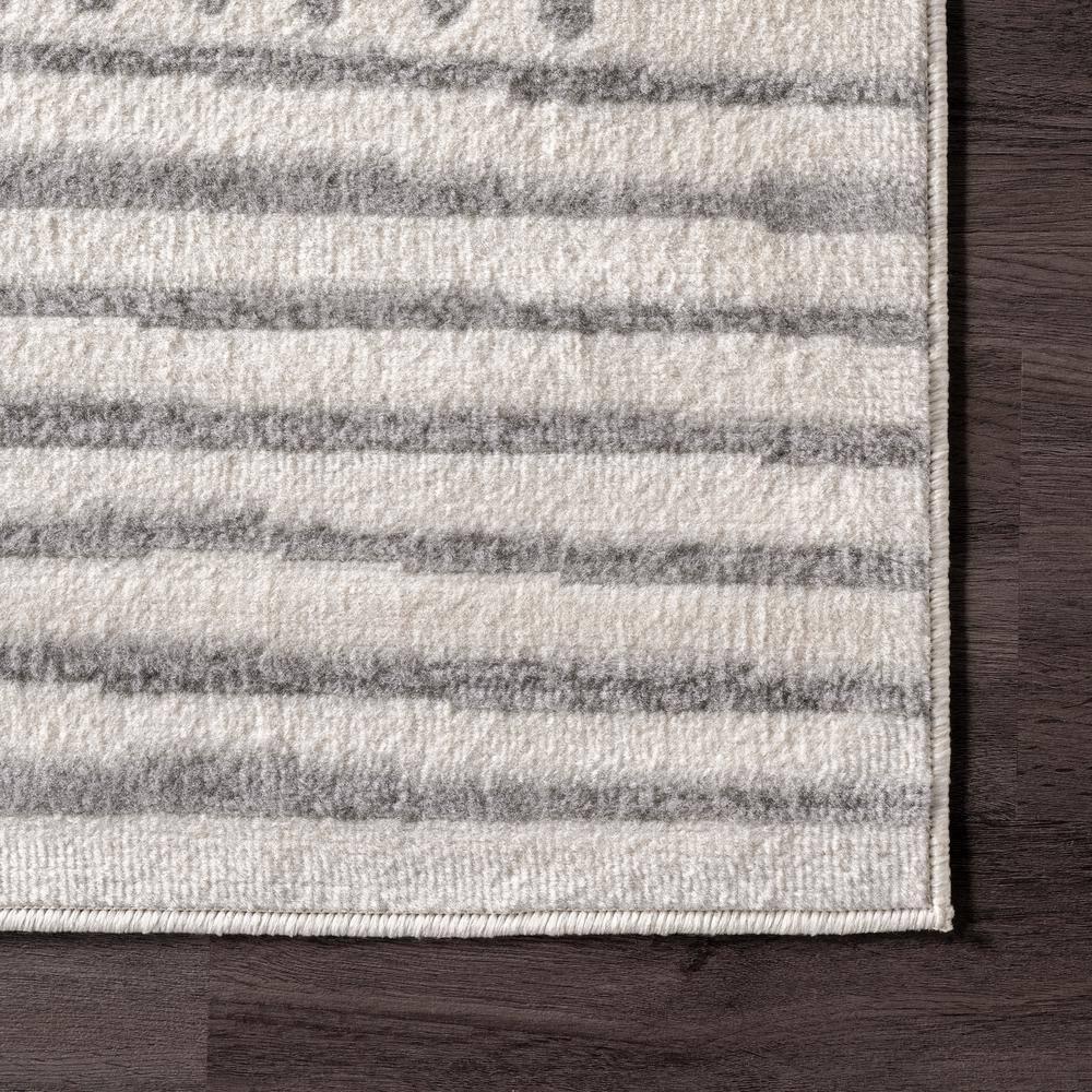 8'x10' Briggs Contemporary Striped Area Rug Light Gray: Geometric Pattern, Low Pile, Indoor Use - nuLOOM