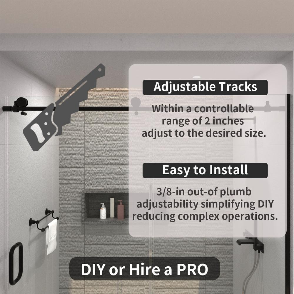 60'' - W x 60'' H Door Semi-Frameless Tub Door with