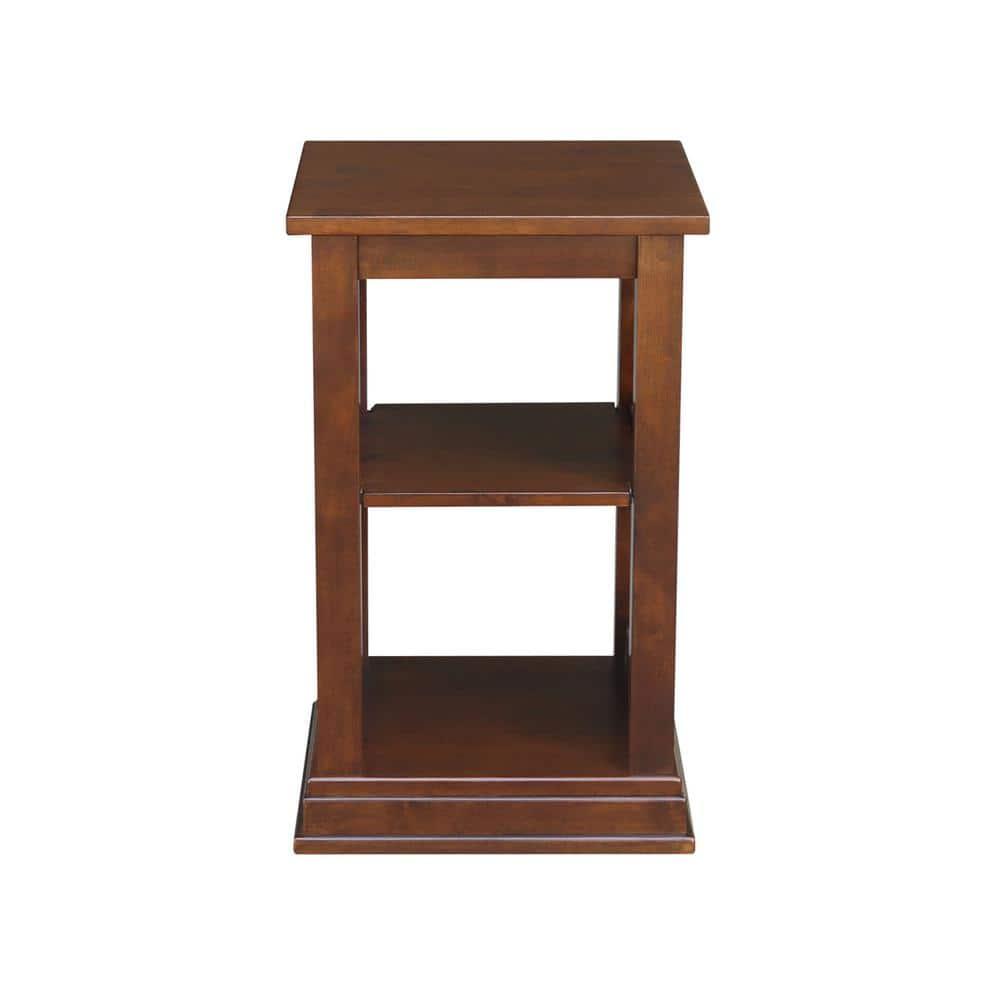 International Concepts Hampton Console Table Espresso: Stained Wood, Fixed Shelf, Rectangular Shape, Spot Clean