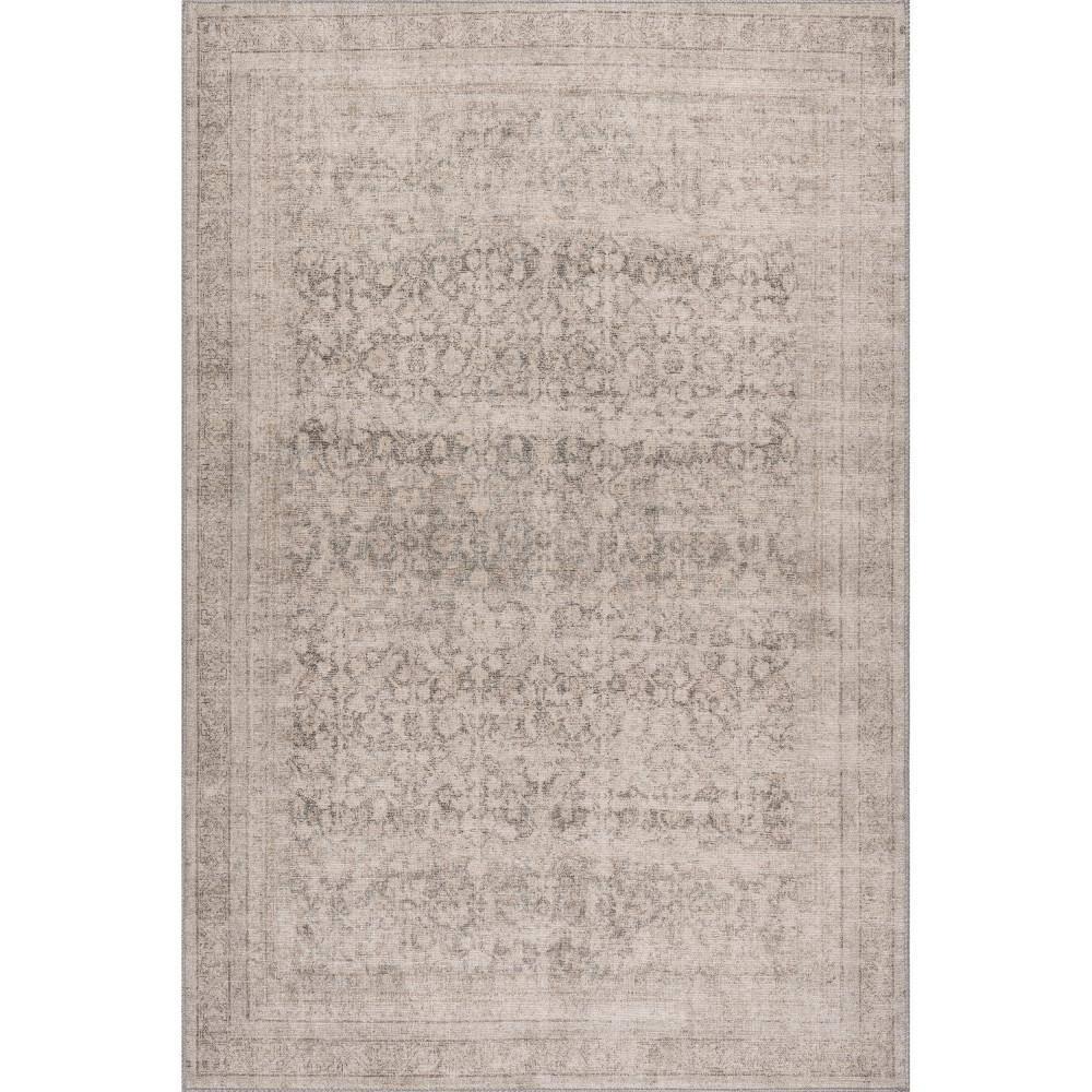 Nuloom Hillstone Collection Giorgina Traditional Vintage Medallion Area Rug, 6' 7" x 9', Ivory