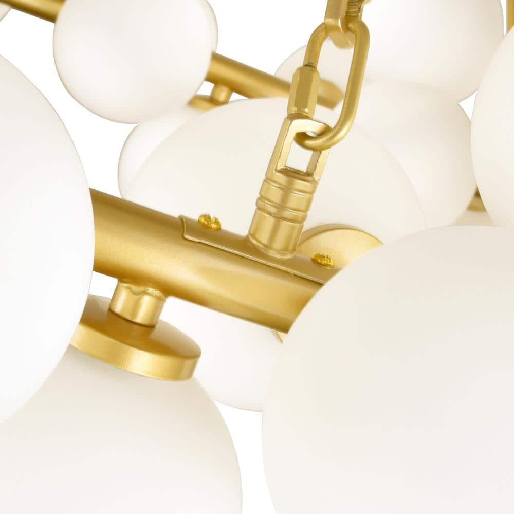 CWI Lighting Arya 70 Light Contemporary Metal Chandelier in Satin Gold