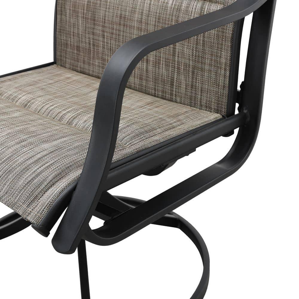 Techmilly Outdoor Dining Chairs , Patio Swivel Chairs Set of 2, Support 400lbs , Dark Grey